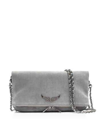 Grey suede clutch sale