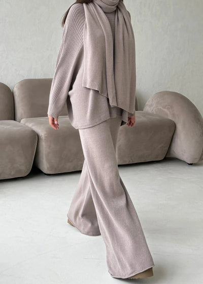 Charli Micha Ribbed Trousers - Smoke