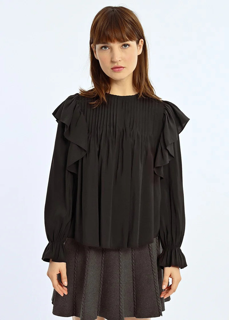 Molly Bracken Flowy Blouse Black