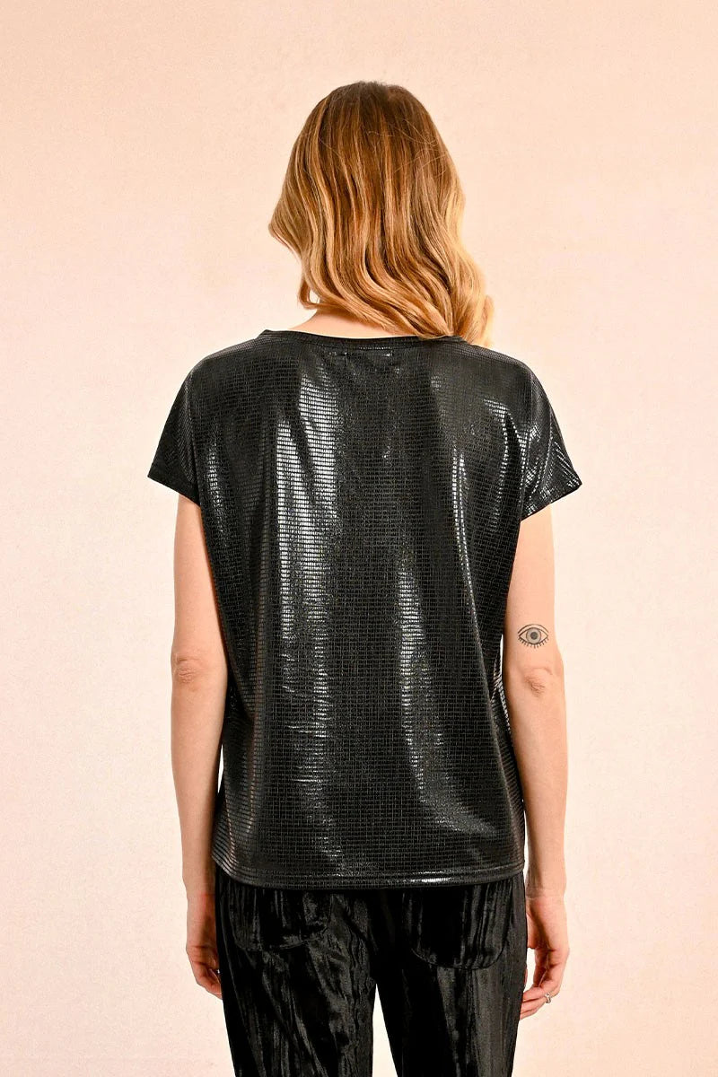 Molly Bracken Sheen V-neck Black