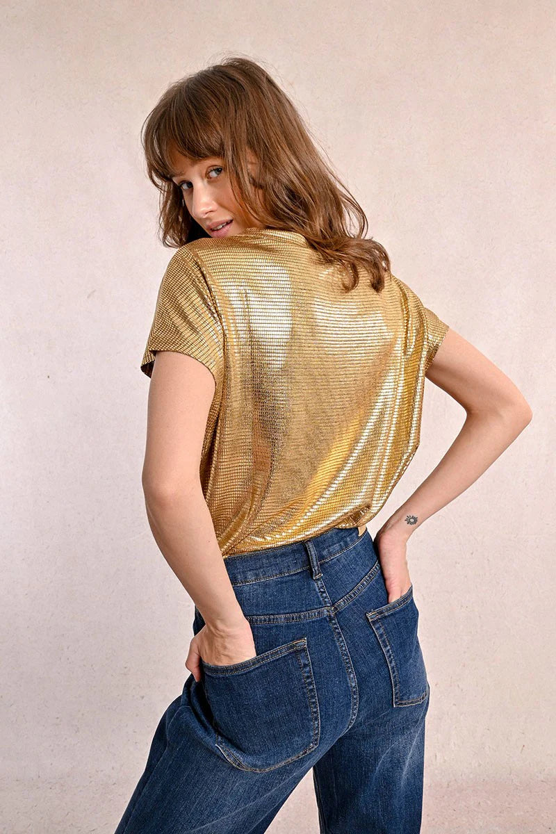 Molly Bracken Sheen V-neck Gold