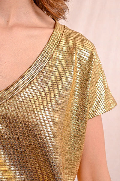 Molly Bracken Sheen V-neck Gold