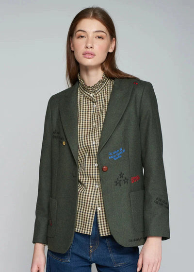 Vilagallo Hillary Embroidered Jacket Olive