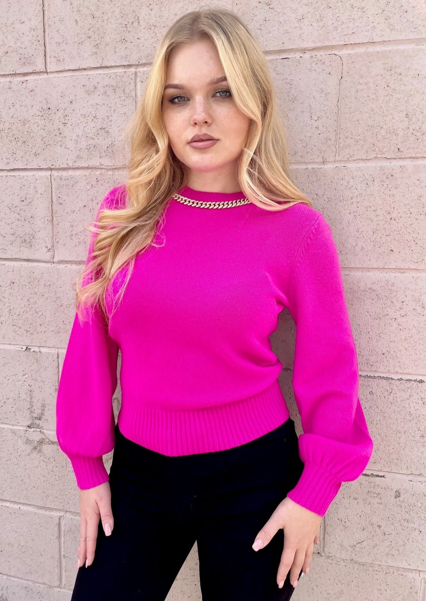 Generation Love Jake Sweater - Hot Pink