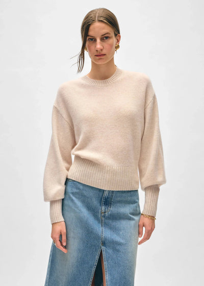 White + Warren Cashmere Blouson Sleeve Crewneck sandwisp