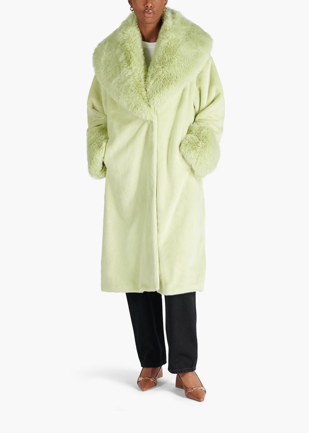 Jakke Ana Oversized Faux Fur Jacket Apple