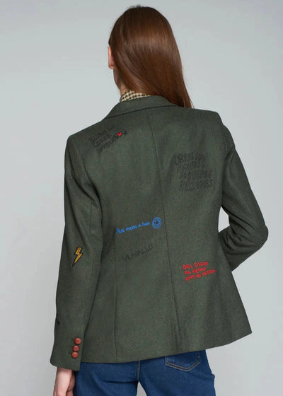 Vilagallo Hillary Embroidered Jacket Olive