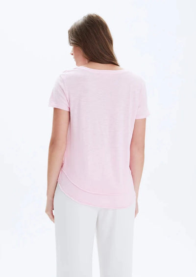 CHRLDR Ava V-Neck Mock Layer T-shirt - Blush