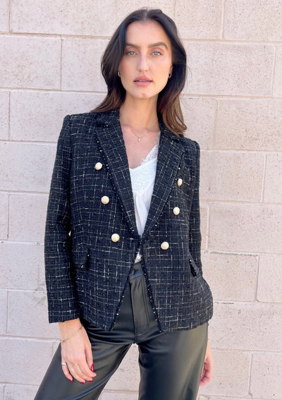Generation Love Eliza Tweed Blazer - Black
