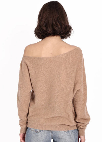 MINNIE ROSE Off The Shoulder Cotton Top - Camel