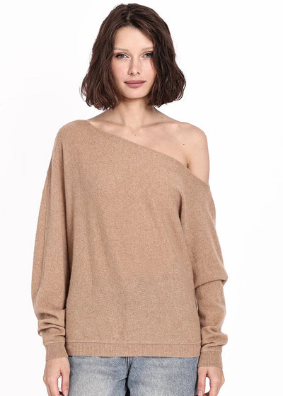 MINNIE ROSE Off The Shoulder Cotton Top - Camel