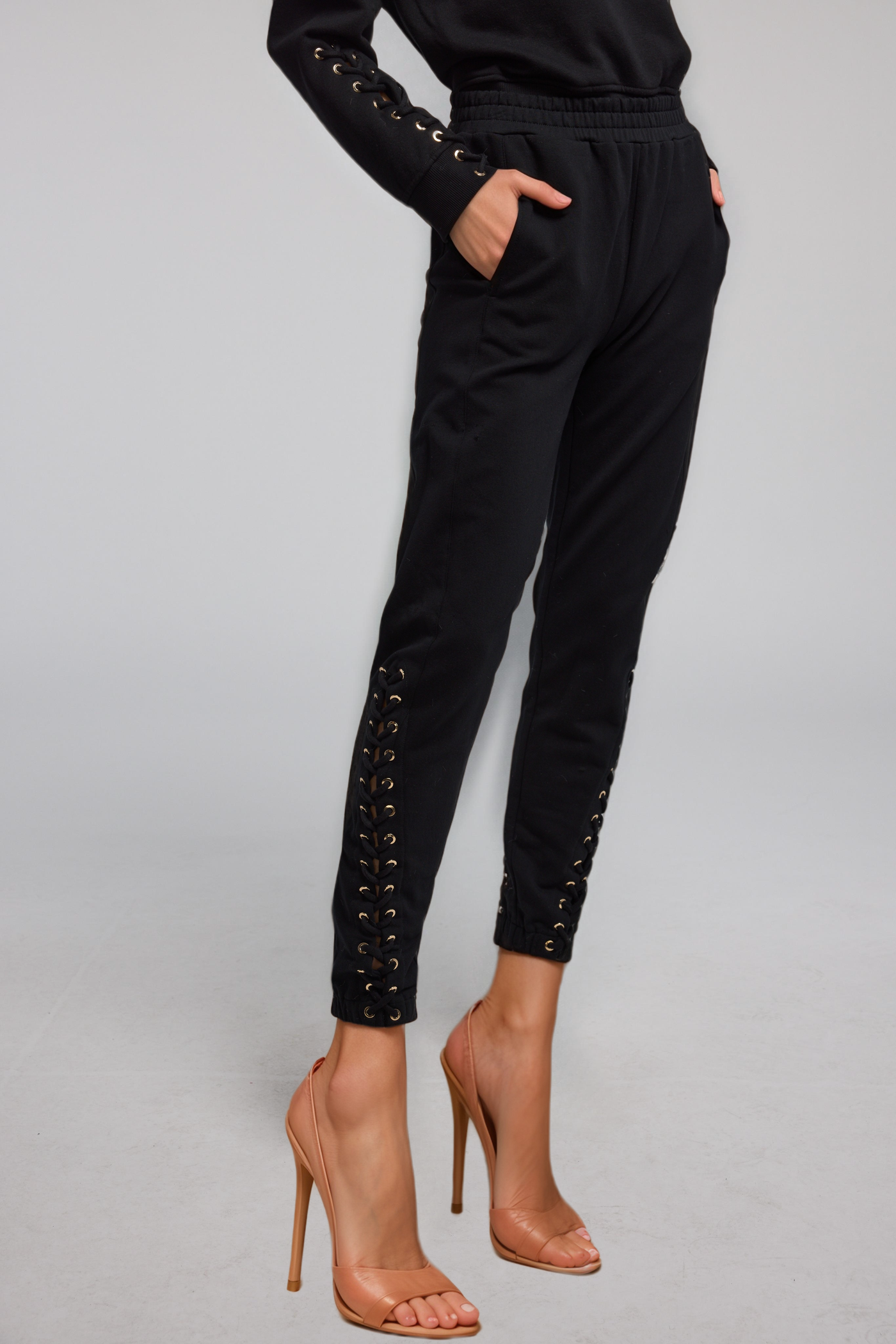 Generation Love Caprice Lace-up Sweatpants Black