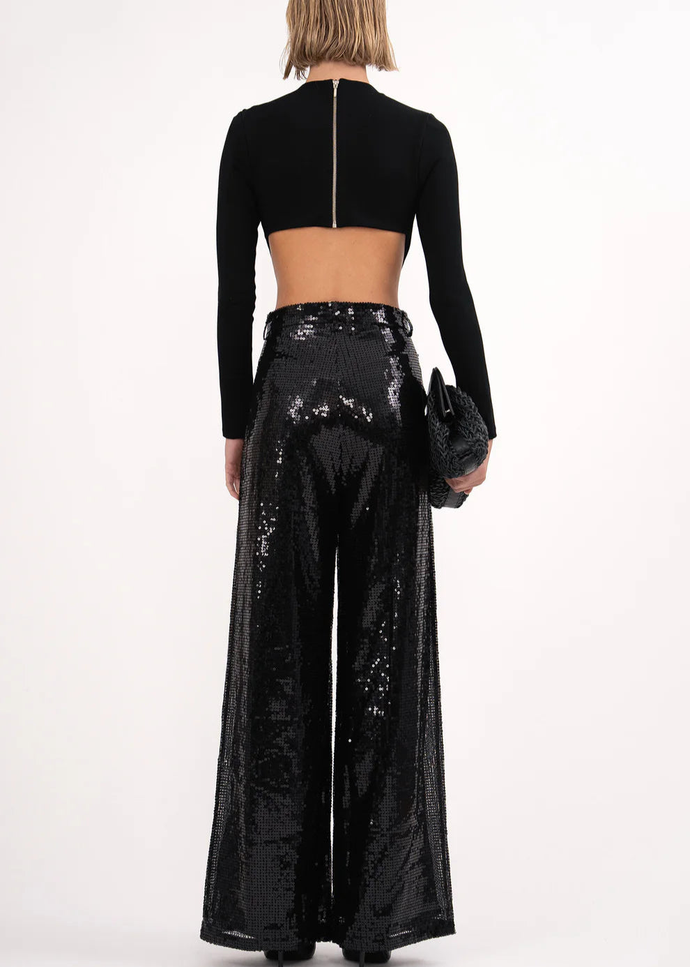 NONCHALANT Roxanne Sequin Pants Black