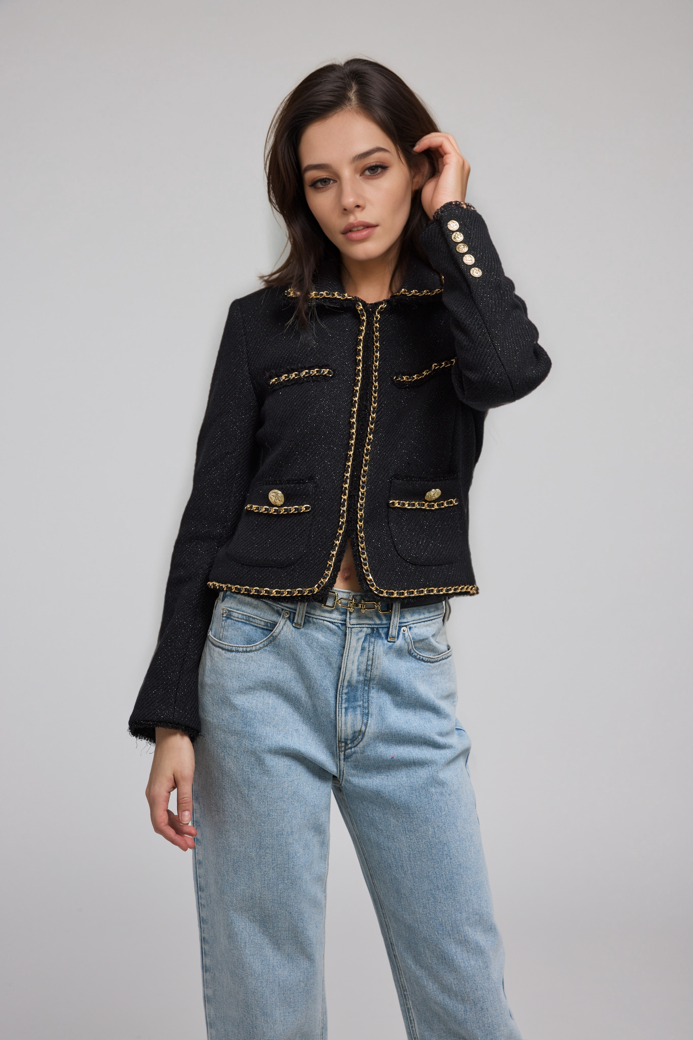 Generation Love Suvi Tweed Jacket Black