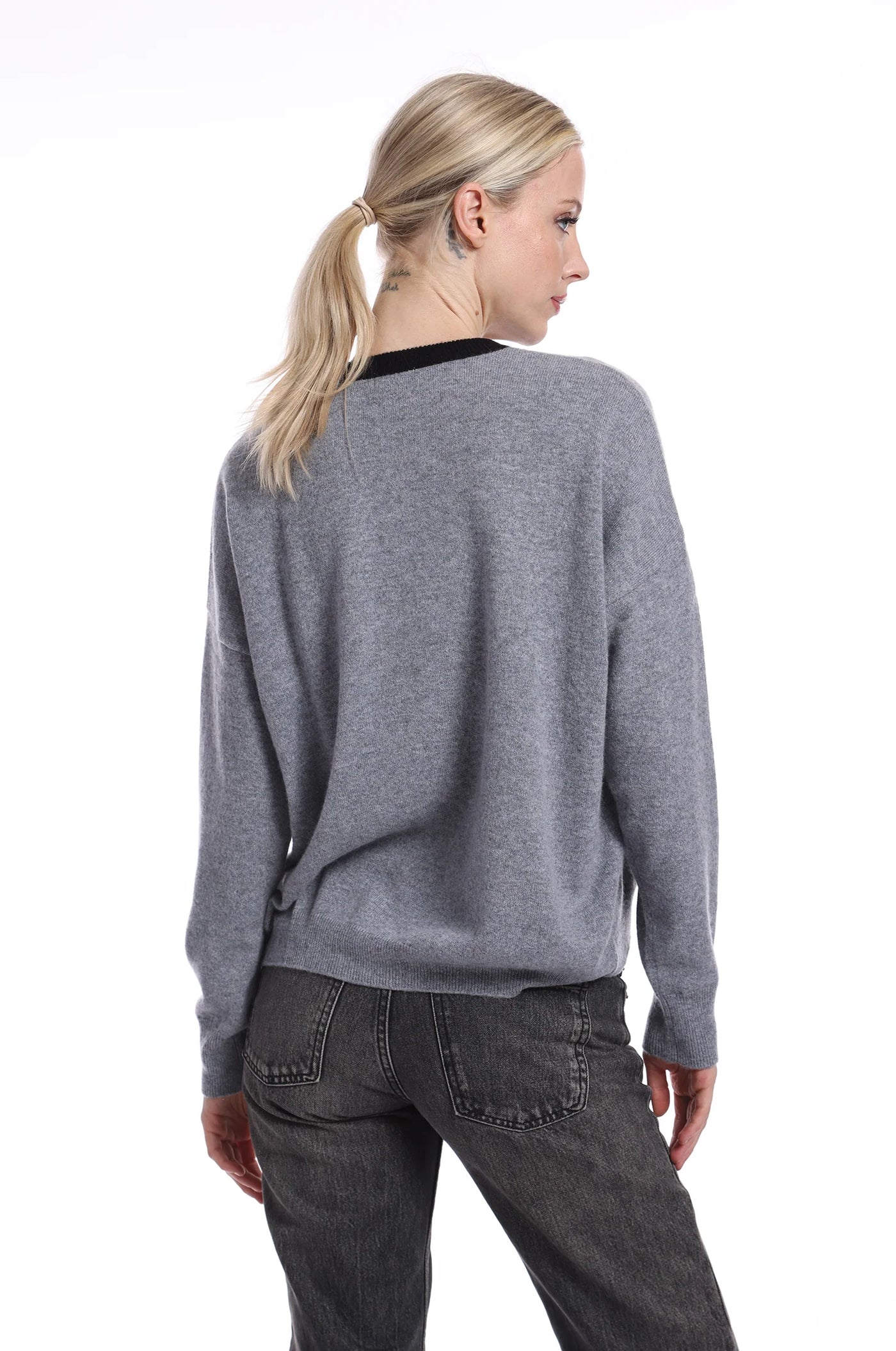 MINNIE ROSE New York City Cashmere Crew Grey