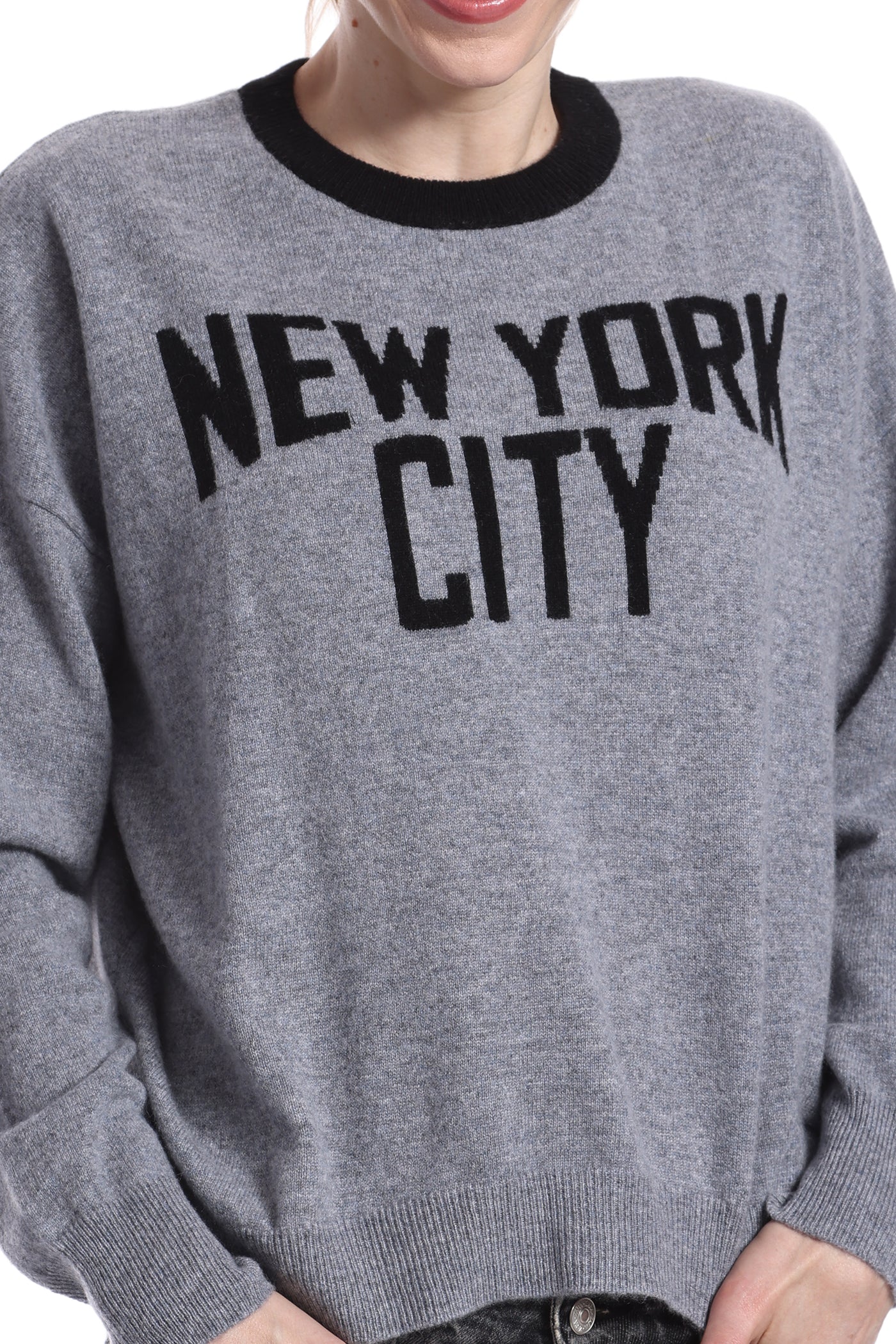 MINNIE ROSE New York City Cashmere Crew Grey