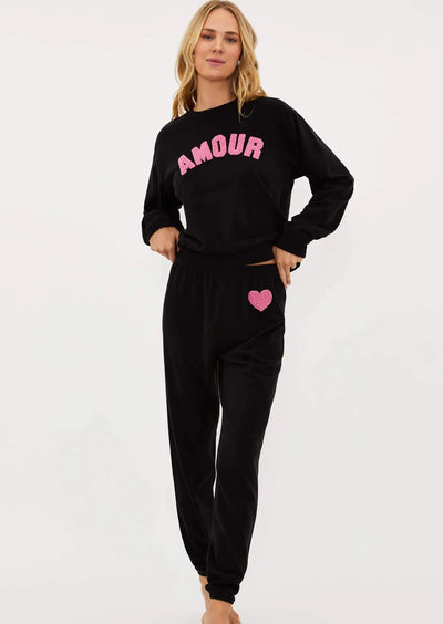 Beach Riot Georgie Heart Jogger - Black