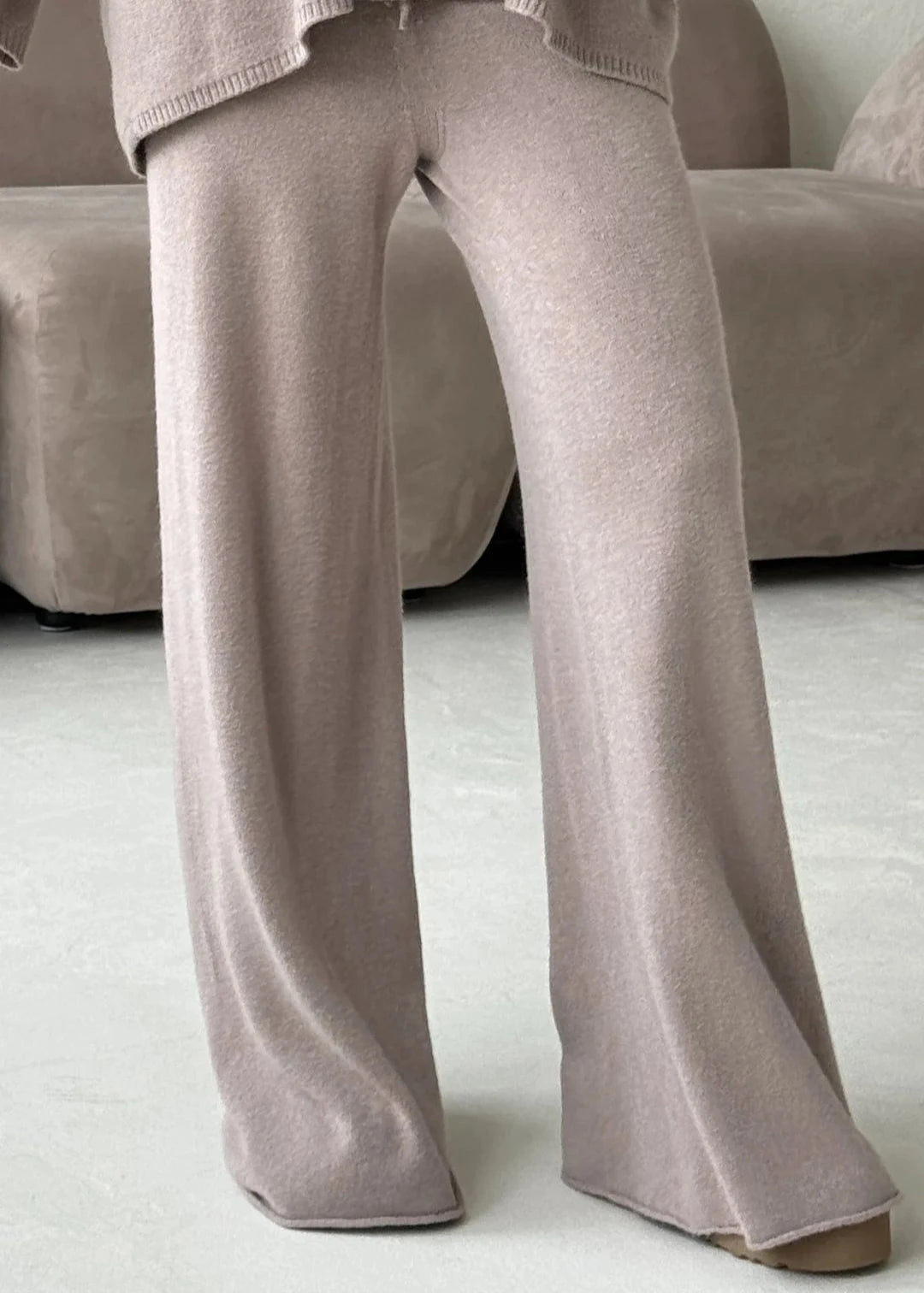 Charli Micha Ribbed Trousers - Smoke