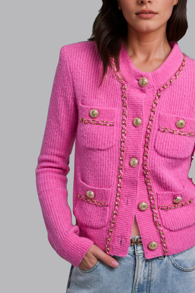 Generation Love Selma Chain Cardigan Pink