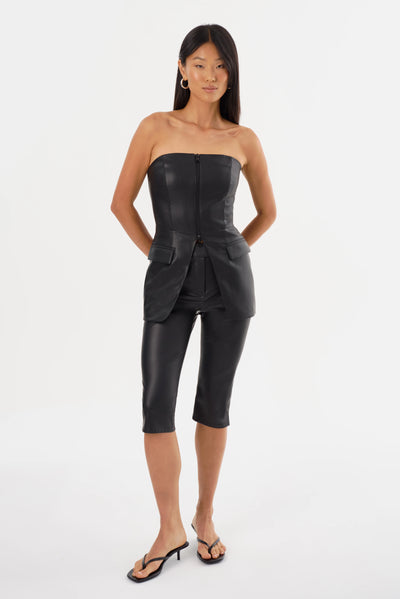 Lamarque Avani Faux Leather Bustier Top