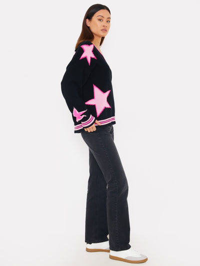 WISPR Sanna Star V-Neck Top Sweat Neon Pink