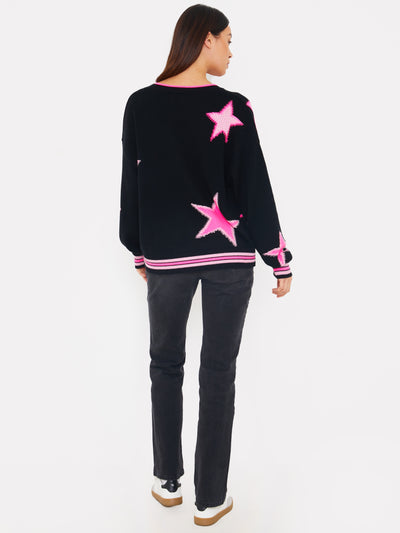 WISPR Sanna Star V-Neck Top Sweat Neon Pink