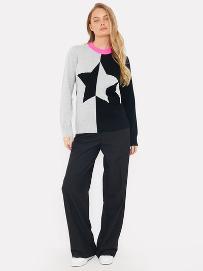 WISPR Split Star Crew Top Neon Pink