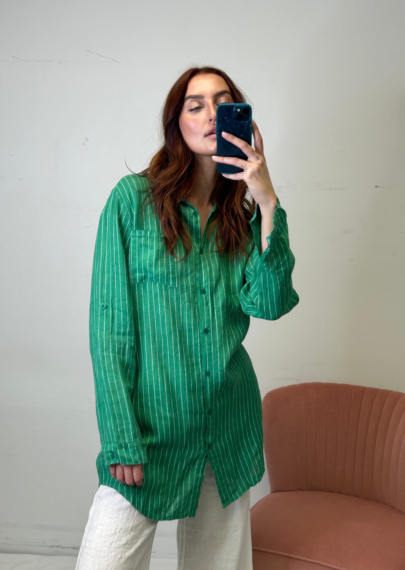 Charli Provence Linen Shirt -Green