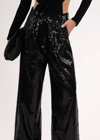 NONCHALANT Roxanne Sequin Pants Black