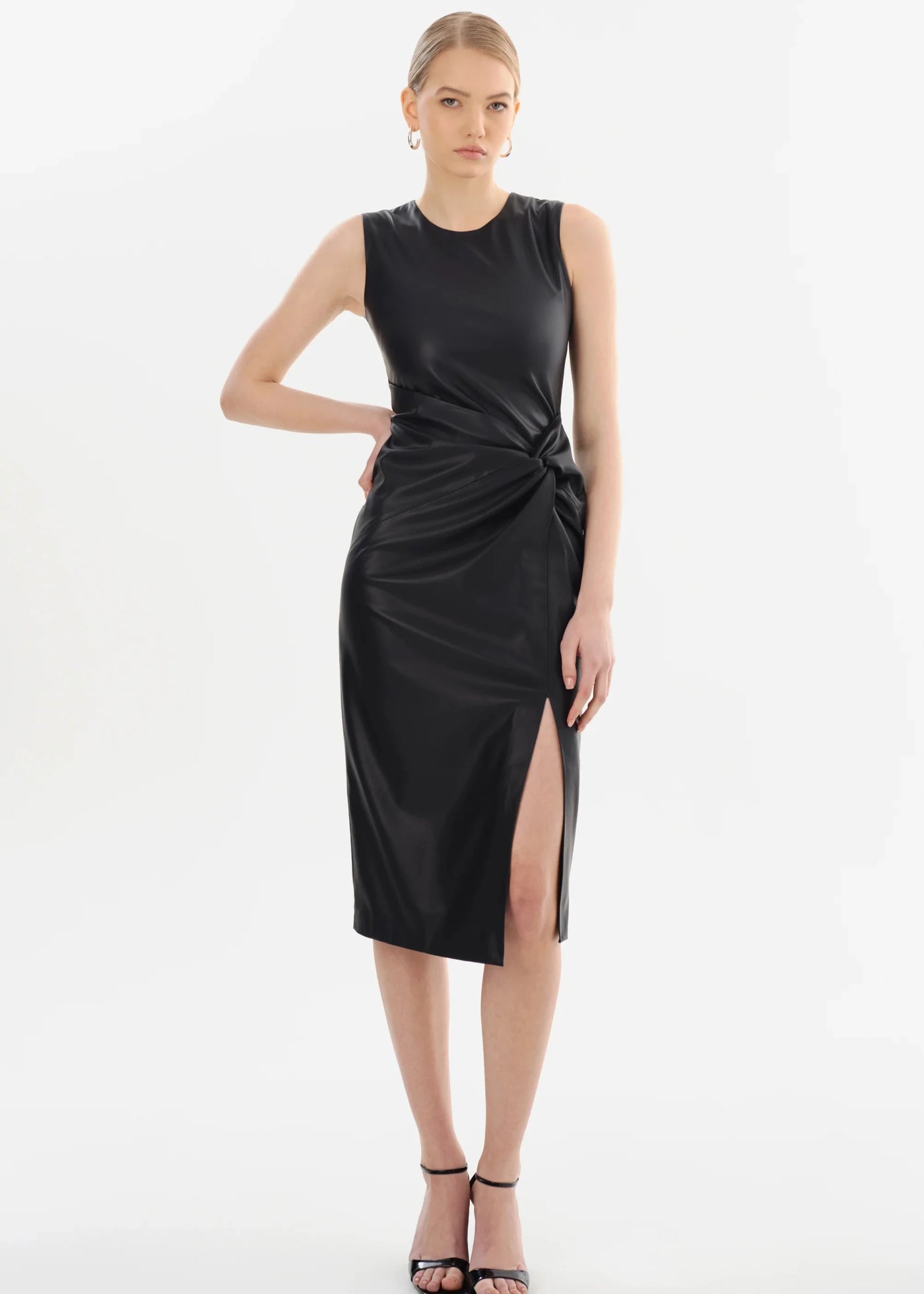 Lamarque Brett Faux Leather Dress Black