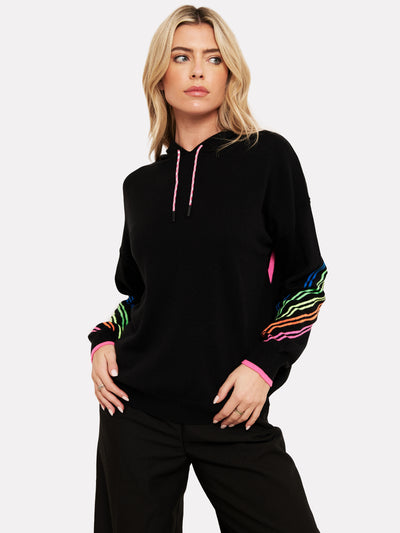 WISPR Sporty Stripe Hoodie Neon Pink/Neon Orange