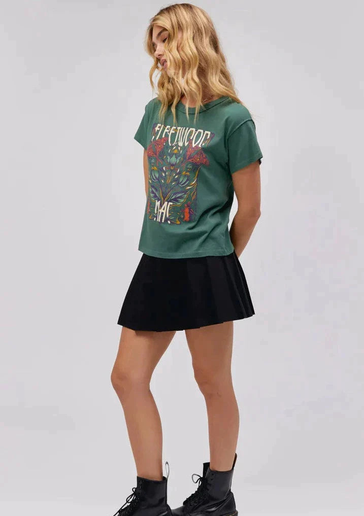 DayDreamer Fleetwood Mac Butterflies Reverse GF Tee - Stormy Green