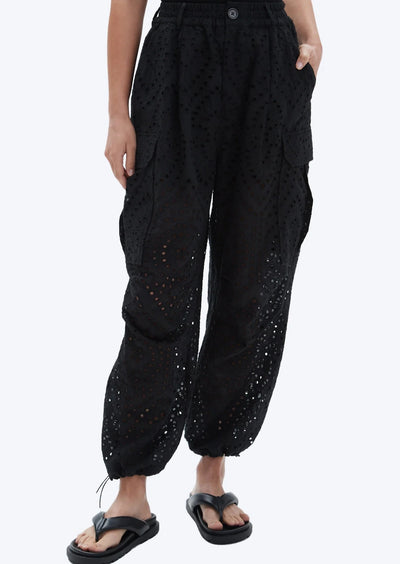 CHRLDR Sia Loose Eyelet Cargo Pants