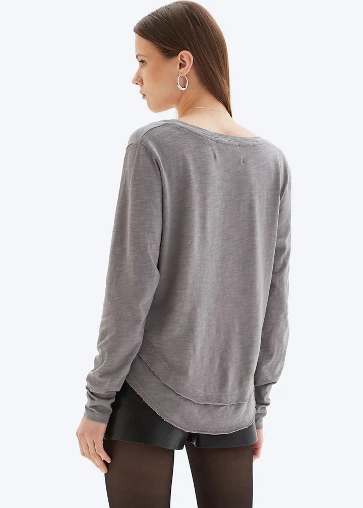 CHRLDR Ava V Neck Long Sleeve Graphite