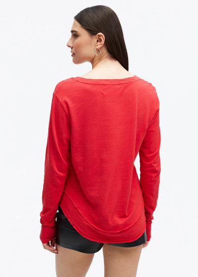 CHRLDR Ava V - Neck Long Sleeve Red