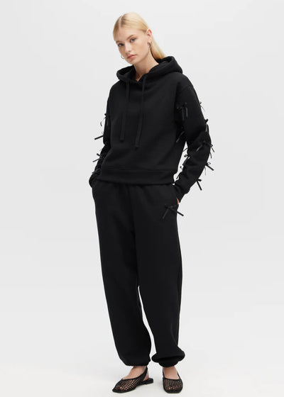 CHRLDR Molly Bows Pullover Hoodie - Black