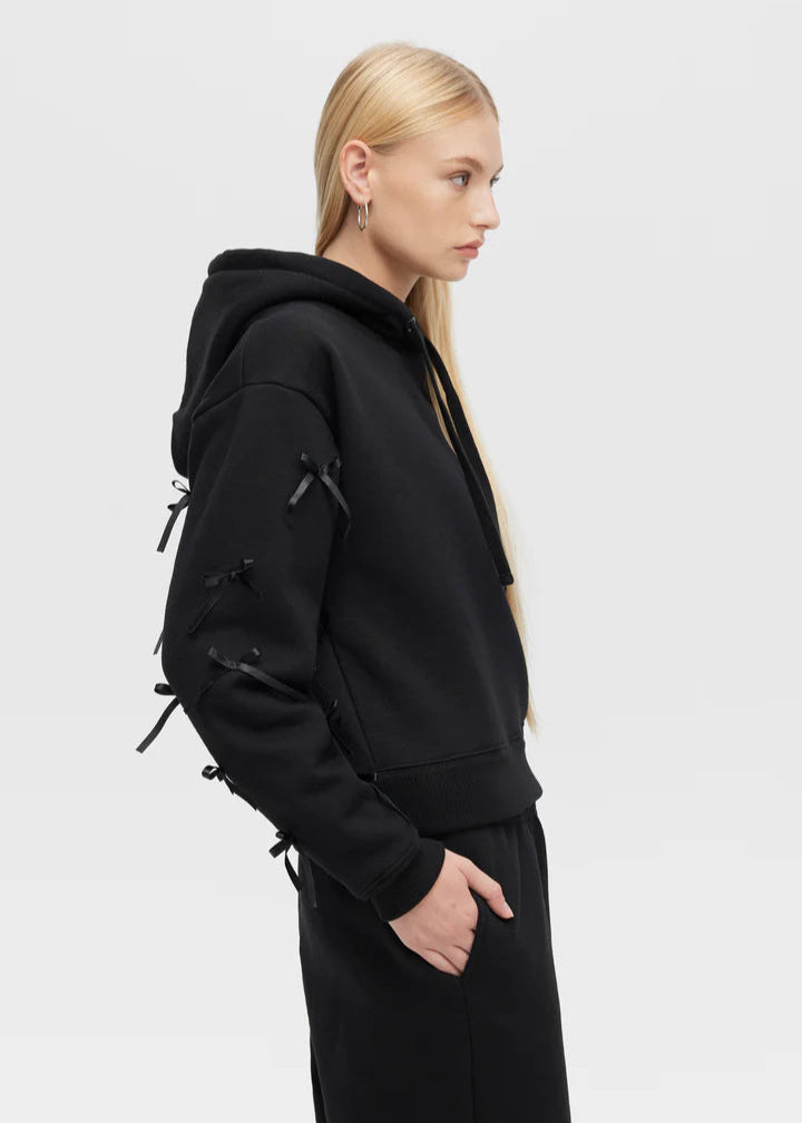 CHRLDR Molly Bows Pullover Hoodie - Black