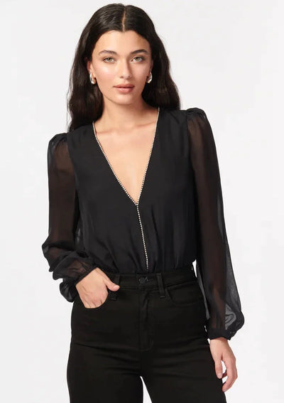 CAMI Ingrid Crystal Bodysuit - Black