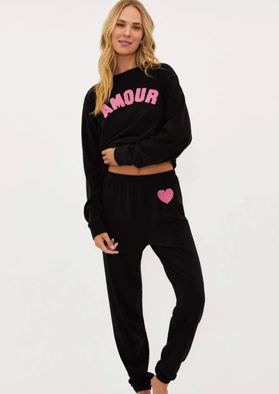 Beach Riot Georgie Heart Jogger - Black