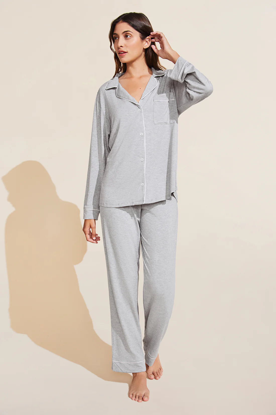 Eberjey Gisele Long PJ Set - Gray