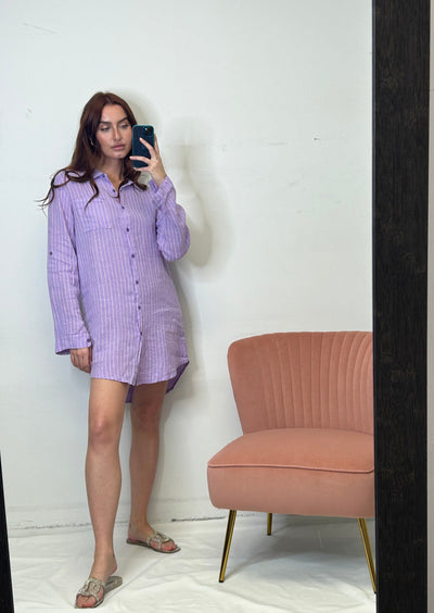 Charli Provence Linen Shirt -Lilac