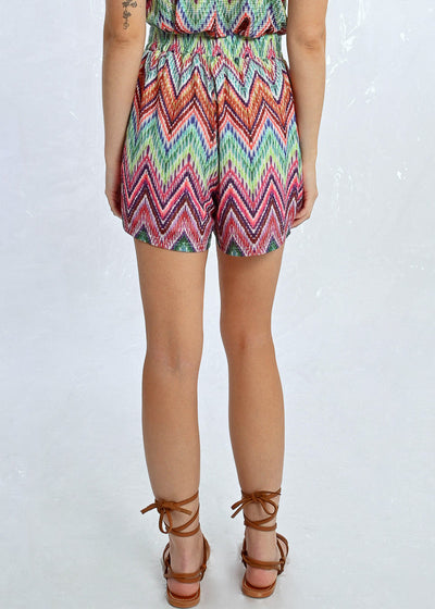 Molly Bracken Zigzag Print Multi Colour Shorts