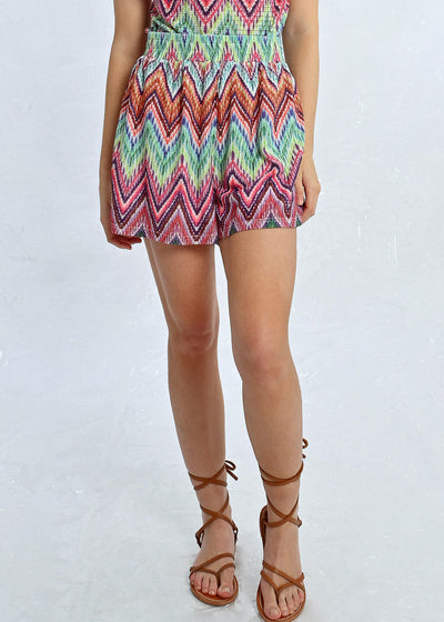 Molly Bracken Zigzag Print Multi Colour Shorts