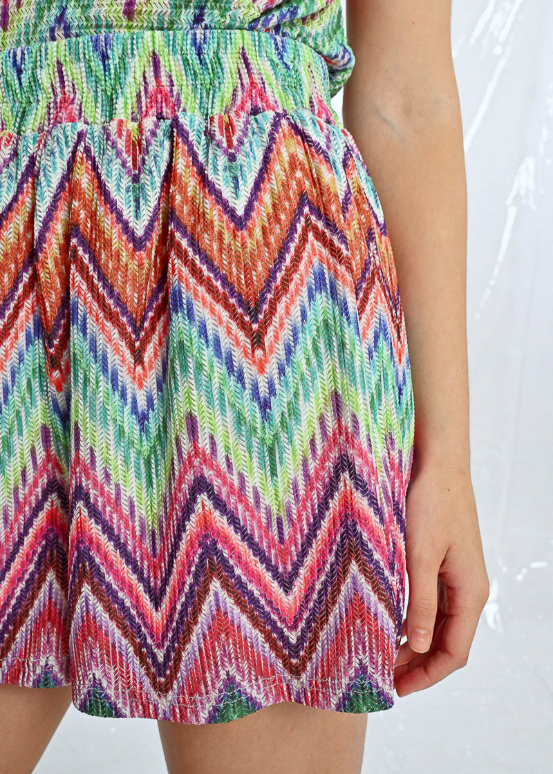 Molly Bracken Zigzag Print Multi Colour Shorts