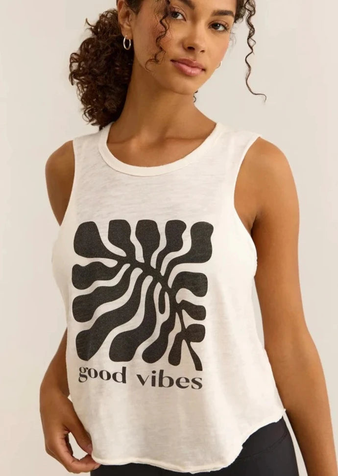 Z Supply Good Vibes Tank - Sandstone