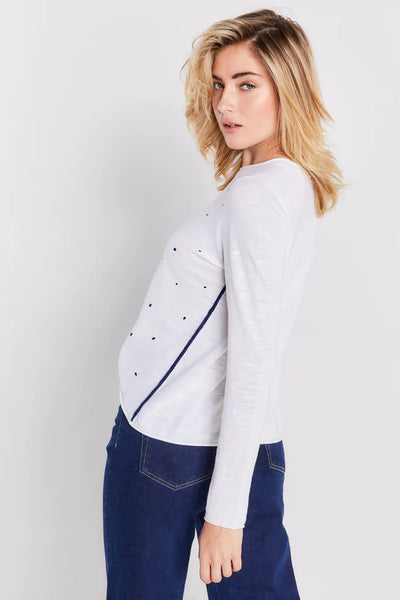 Lisa Todd Feel The Love Heart Sweater - White/Blue