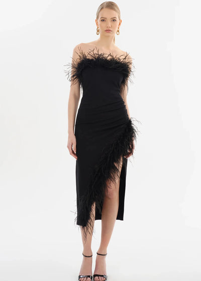 Lamarque Freya Strapless Midi Dress Black