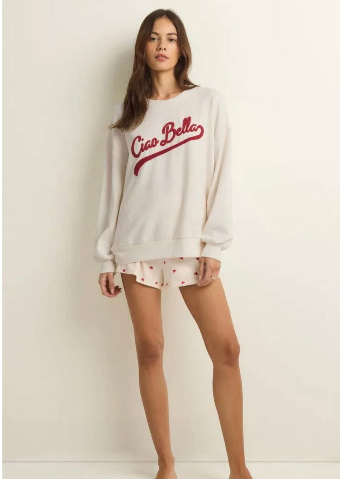 Z Supply Ciao Bella Sweatshirt - Vanilla Ice