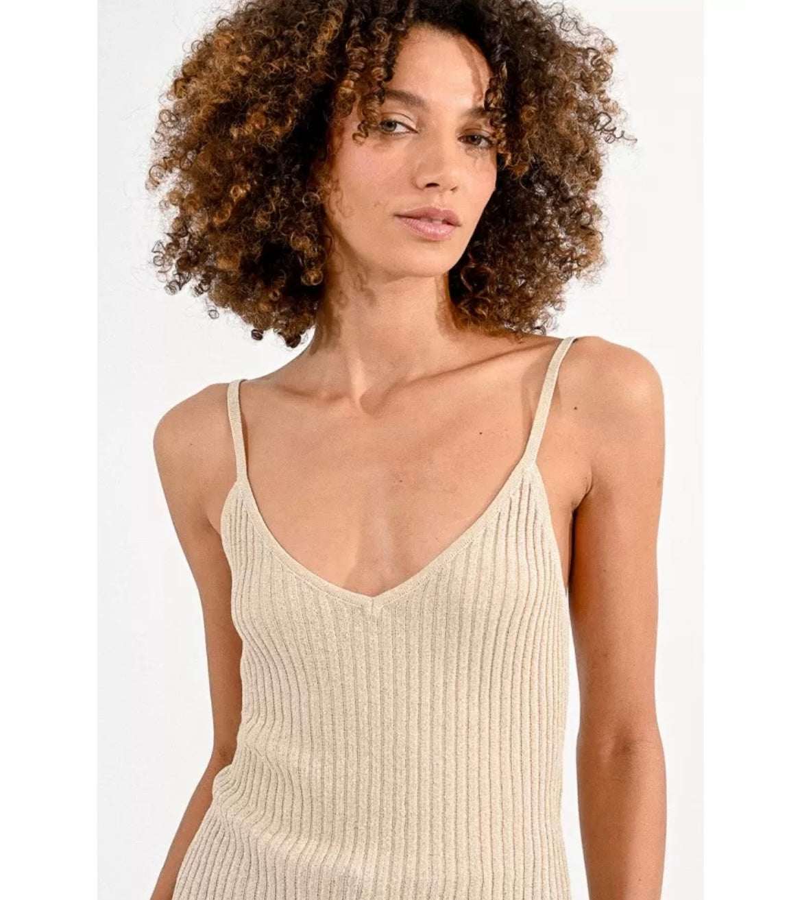 Molly Bracken Ribbed Cami - Gold