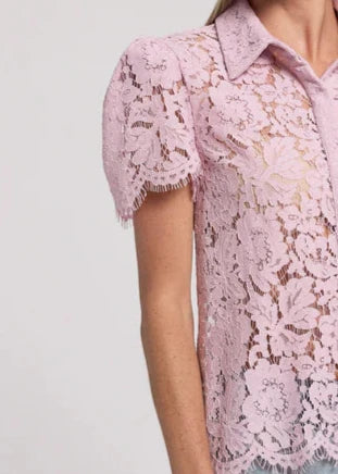 Generation Love Murphy Lace Shirt Powder Pink